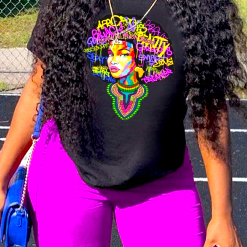 Black T-shirt w/ colorful Design